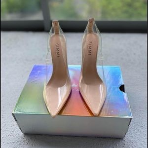 Nova Nude Clear Stiletto Court Shoes